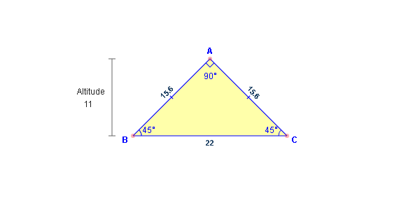 Output of the Isosceles Triangle Calculator